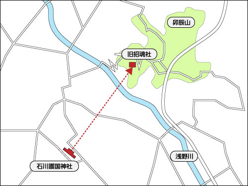 石川護国神社と招魂社の位置関係