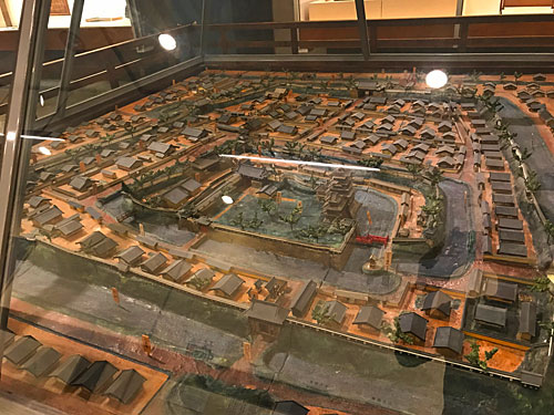 江戸時代の町の様子のジオラマ