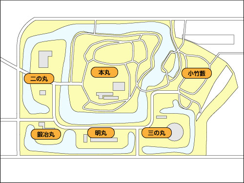 高岡城の全体図