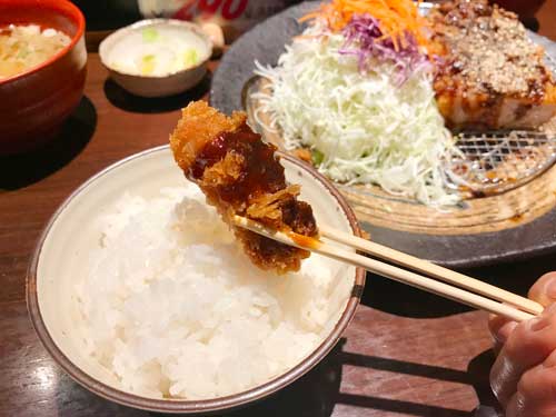 ロースカツとごはん