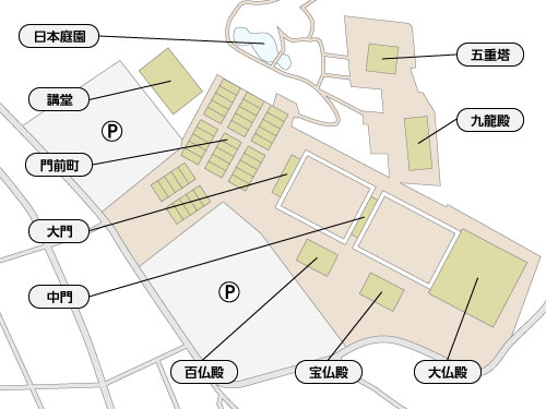 清大寺の全体図
