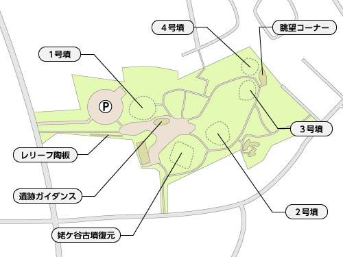 出世山古墳公園の全体図