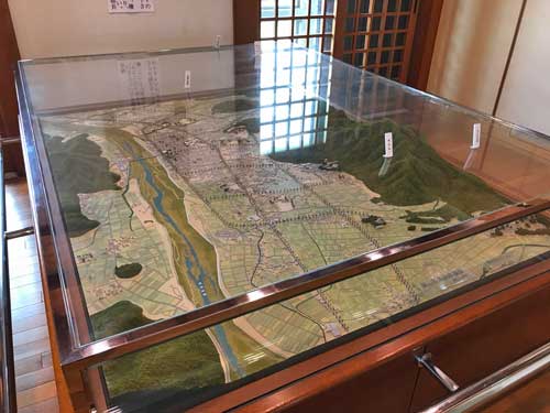 勝山城博物館周辺のジオラマ