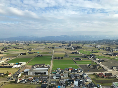 クロスランドおやべの展望台からの眺め