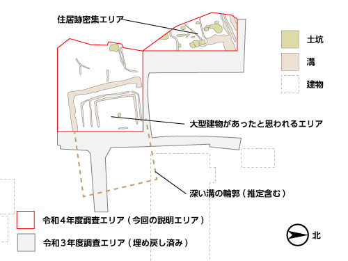 田尻ジッタ遺跡の調査エリア
