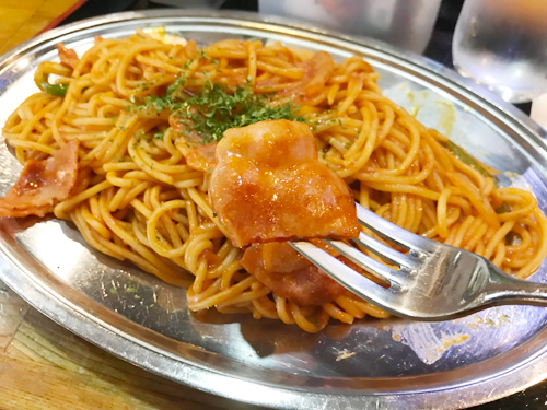 ナポリタンのベーコン