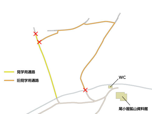 尾小屋マインロードの全体図