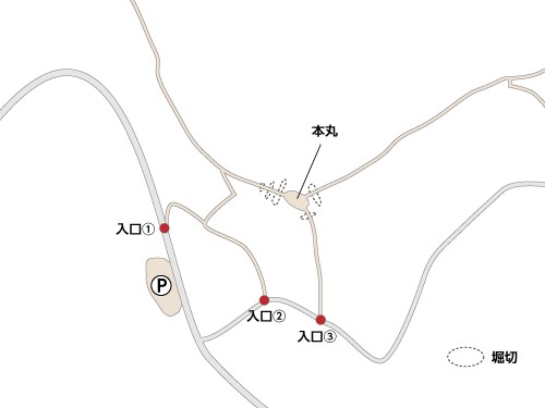 二ッ城跡の現場地図