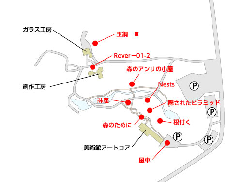 金津創作の森美術館の全体マップ