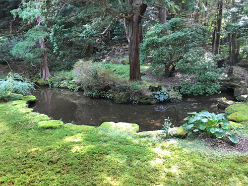 心の字池の庭園