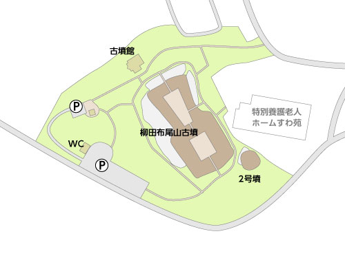 柳田布尾山古墳公園の全体図