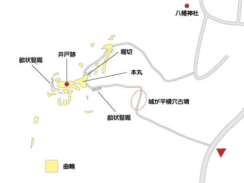 赤丸城跡の全体図