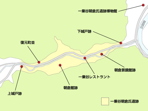 一乗谷朝倉氏遺跡の全体図