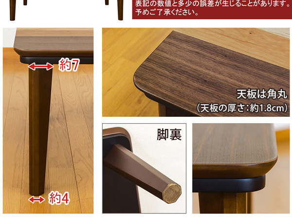 天板は角丸