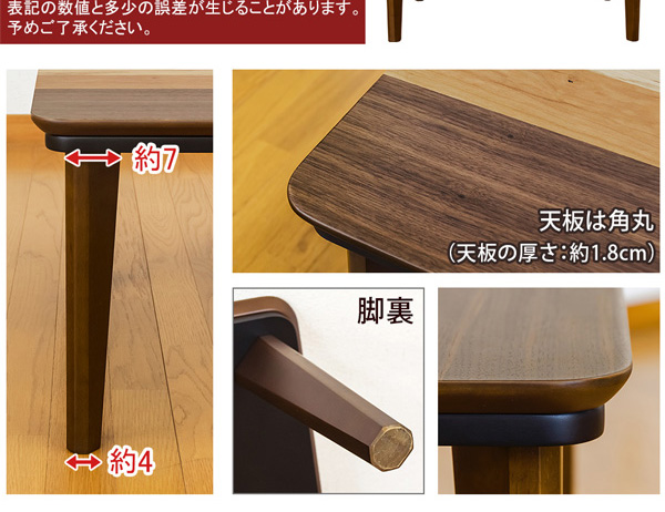 天板は角丸