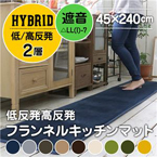 低反発高反発フランネルキッチンマット（LM101）45×240cm