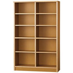 オープンシェルフ 本棚 国産 組立不要 F☆☆☆☆ 120cm幅 アコード H ライト